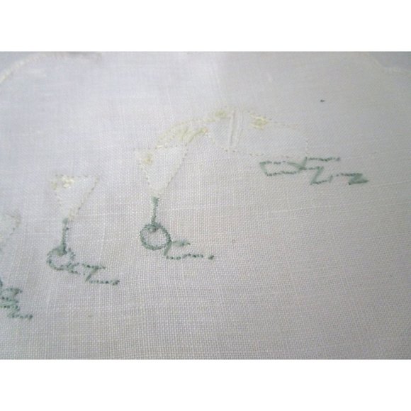 Vintage Martini Shaker Artist Palette Cocktail Napkin Applique Embroidery GUC - Picture 13 of 16